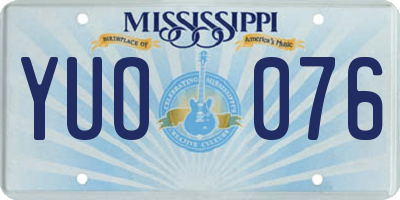 MS license plate YUO076