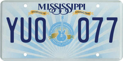 MS license plate YUO077