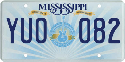 MS license plate YUO082