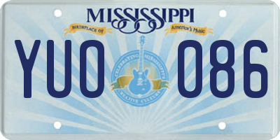 MS license plate YUO086