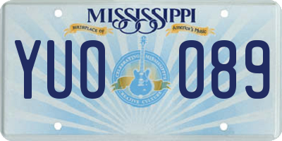 MS license plate YUO089