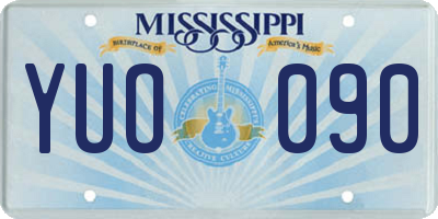 MS license plate YUO090