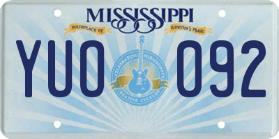 MS license plate YUO092