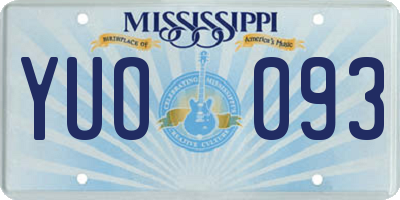 MS license plate YUO093
