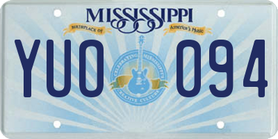 MS license plate YUO094