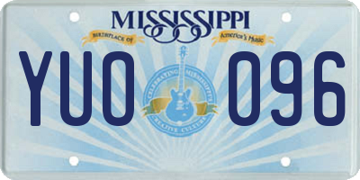 MS license plate YUO096