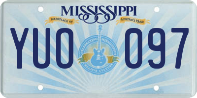 MS license plate YUO097