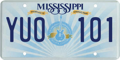 MS license plate YUO101