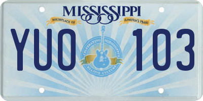 MS license plate YUO103