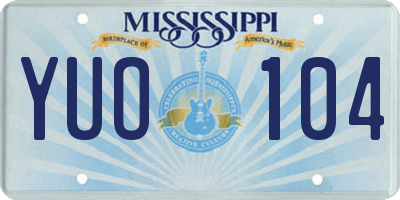 MS license plate YUO104