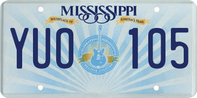 MS license plate YUO105
