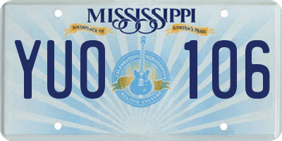 MS license plate YUO106