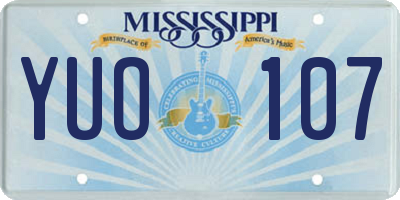 MS license plate YUO107