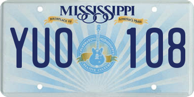 MS license plate YUO108