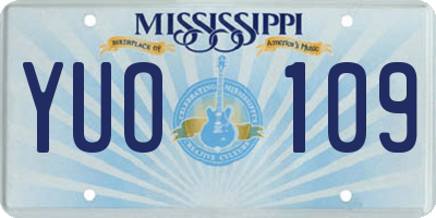 MS license plate YUO109