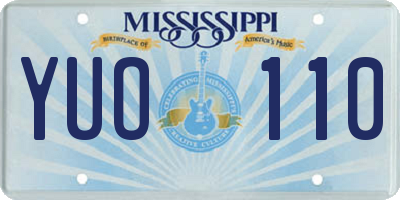 MS license plate YUO110