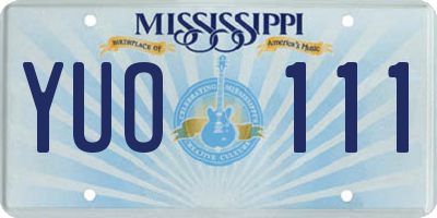 MS license plate YUO111