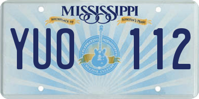 MS license plate YUO112