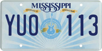 MS license plate YUO113