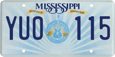 MS license plate YUO115