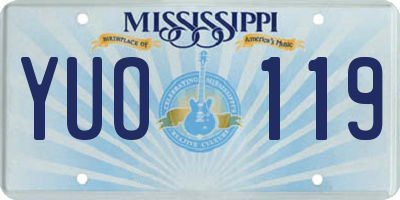 MS license plate YUO119