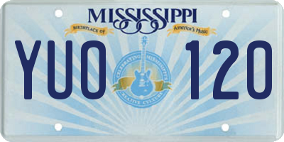 MS license plate YUO120