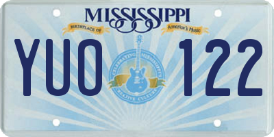 MS license plate YUO122