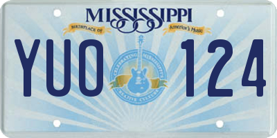 MS license plate YUO124