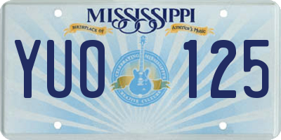 MS license plate YUO125