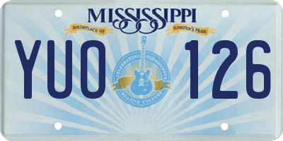 MS license plate YUO126