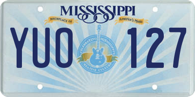 MS license plate YUO127