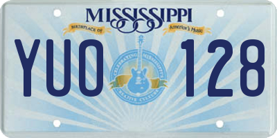 MS license plate YUO128