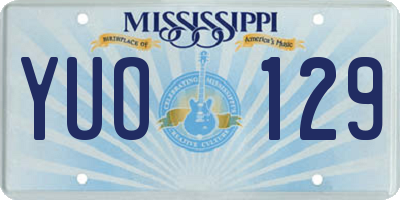 MS license plate YUO129