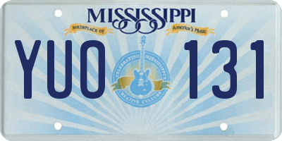MS license plate YUO131