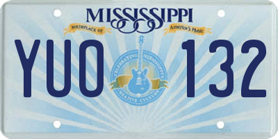 MS license plate YUO132