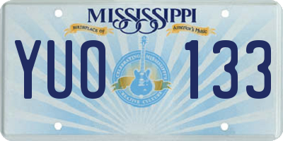 MS license plate YUO133