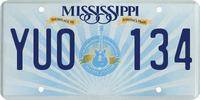 MS license plate YUO134