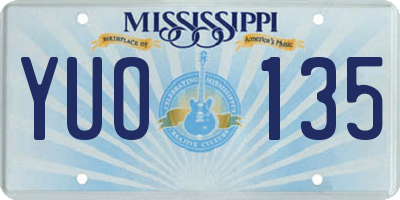 MS license plate YUO135