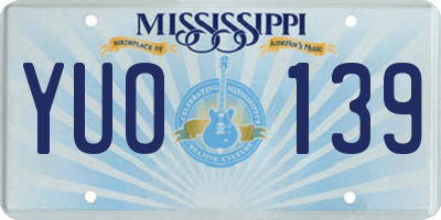 MS license plate YUO139