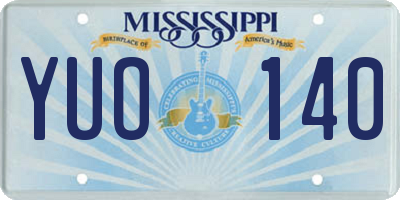 MS license plate YUO140