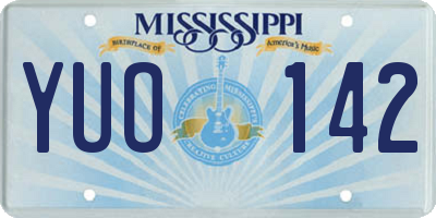 MS license plate YUO142