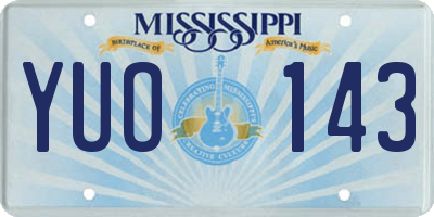 MS license plate YUO143