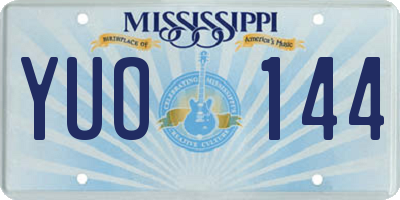 MS license plate YUO144