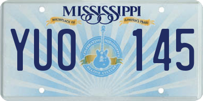 MS license plate YUO145