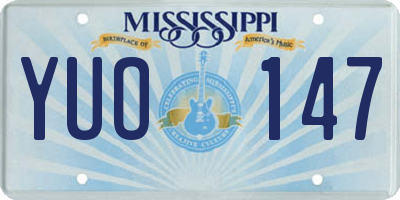 MS license plate YUO147