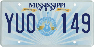 MS license plate YUO149
