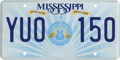 MS license plate YUO150