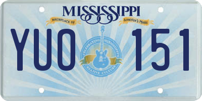 MS license plate YUO151