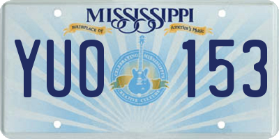 MS license plate YUO153