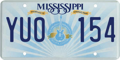 MS license plate YUO154